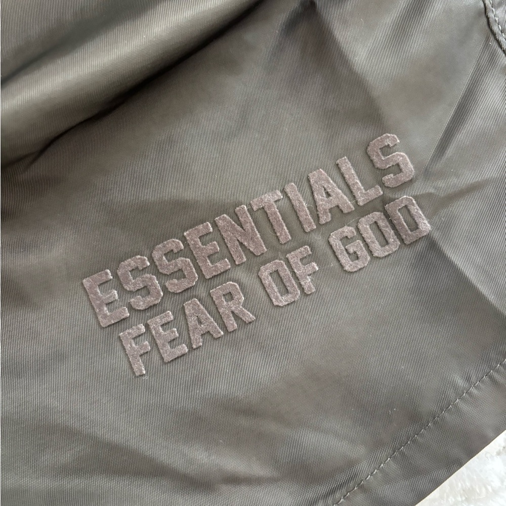 Essentials Dark Olive Drawstring Shorts Size M - image 7